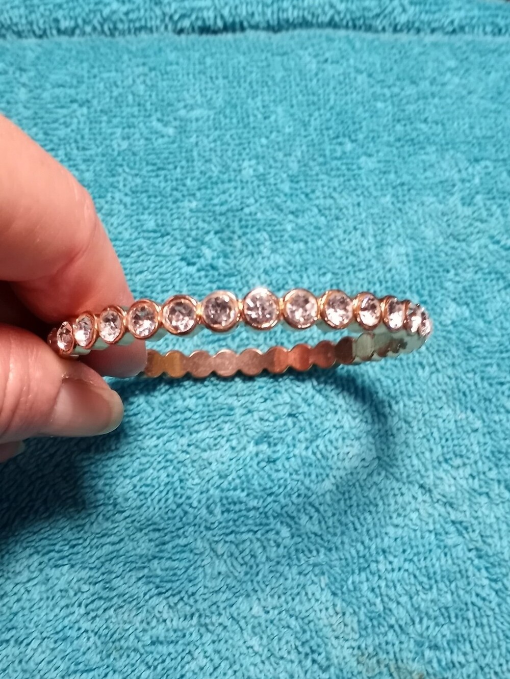 Gold Crystal Bangle Bracelet - Women Jewelry